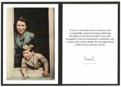 Acknowledgement for the message of condolence for the death of the queen